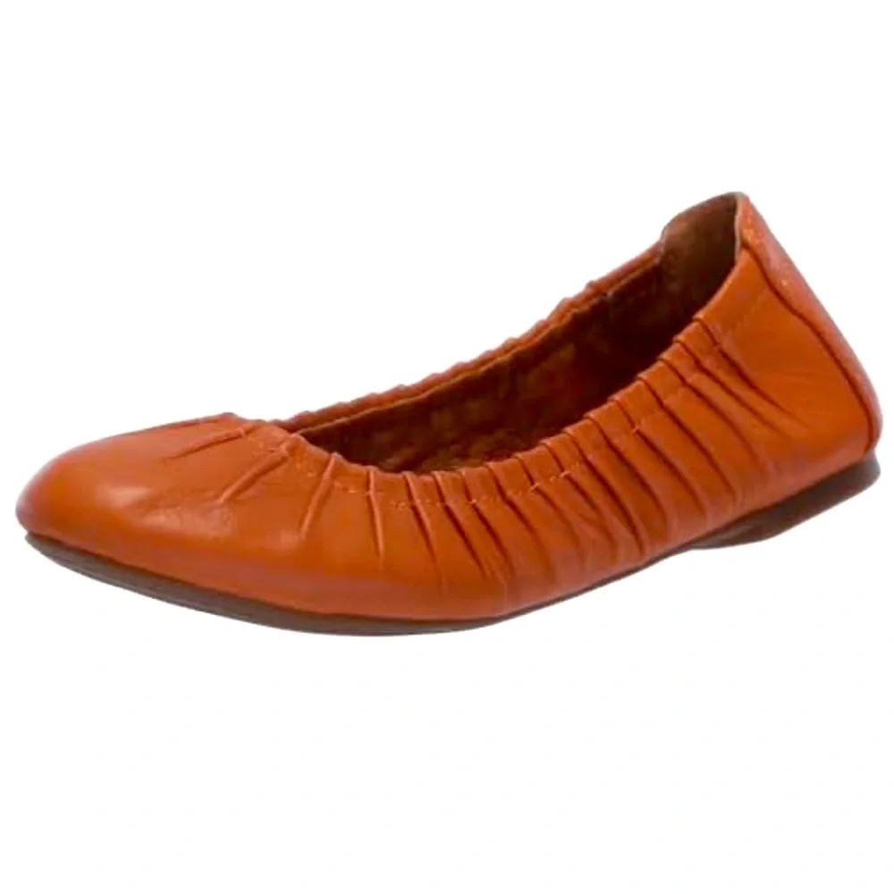 🌸LUCKY BRAND🌸 Erla Ballet Flat Orange Leather Flexible Flats Size: 7M - Picture 1 of 10